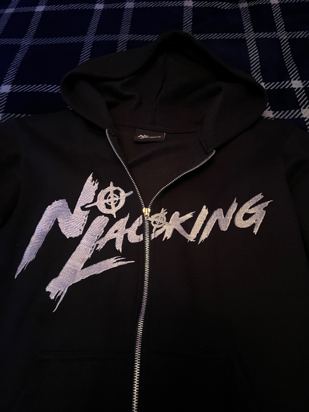 Mens Black No Lacking Zipp Up Hoodie